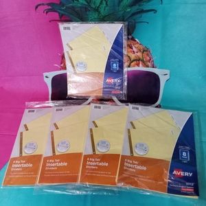 5 Packages Of Avery Insertable Divider's